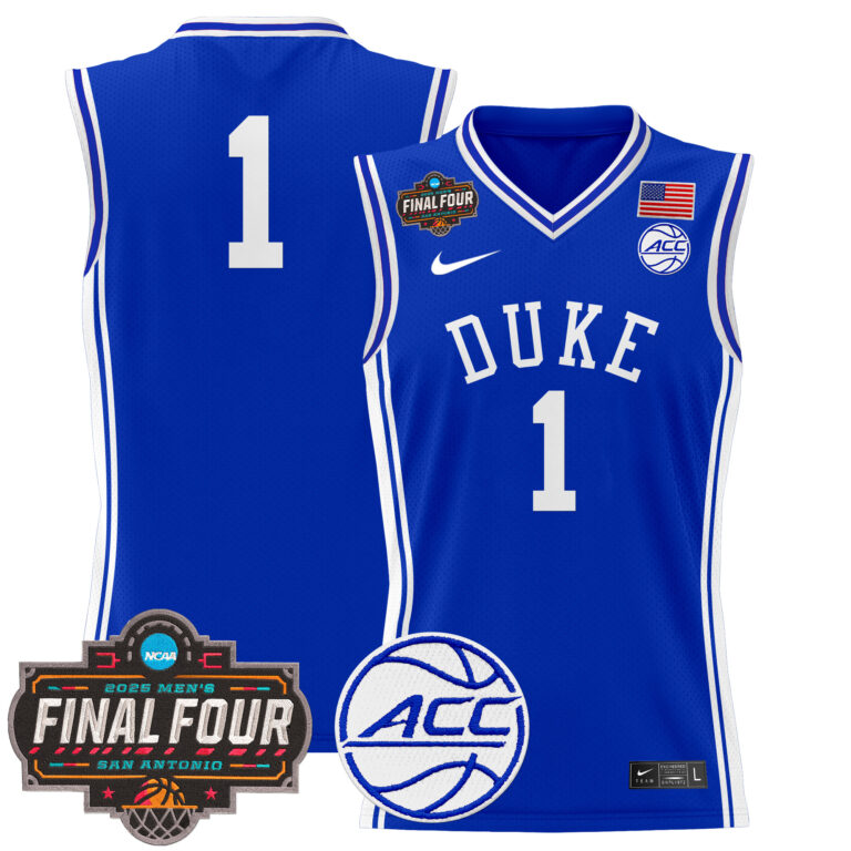 Men Duke Blue Devils #1 blue 2025 Final Four Patch NCAA Jersey->ncaa teams->NCAA Jersey